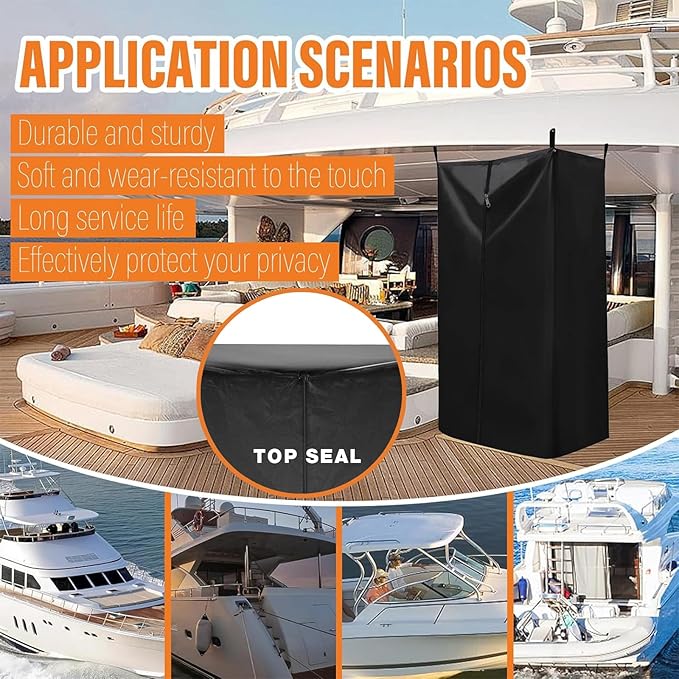 Boat Changing Room Heavy Duty Hanging Privacy Tent Shower Awing Portable Overland Fitting Room for Pontoon Camping Boat Dancing