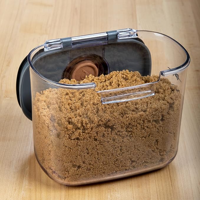 Progressive International ProKeeper+ Clear Plastic Airtight Food Baker's Kitchen Storage Organization Container Canister Set with Magnetic Accessories 2- Piece Set (Brown Sugar 1.4-Quart)