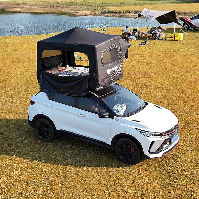 UNISTRENGH Waterproof Inflatable Car Rooftop Tent Lightweight Portable Family Outdoor Camping Roof Top Tent for SUV Jeep Cars