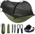 ADVOKAIR Camping Hammock with Mosquito Net Up to 500lbs Ultralight and Portable Nylon Travel Hanging Hammock with Tree Straps Perfect for Outside Backpacking Hiking and Backyard