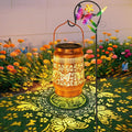 Solar Lanterns Outdoor Butterfly Garden Decor Gifts for Women Mom Grandma Birthday Waterproof Metal Hanging Solar Lights LED Decoration with Shepherd Hook Outside for Yard Patio Lawn Porch