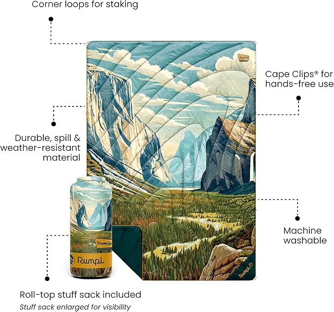 Rumpl Original Puffy National Park Blanket for Camping and Outdoors Yosemite - V3