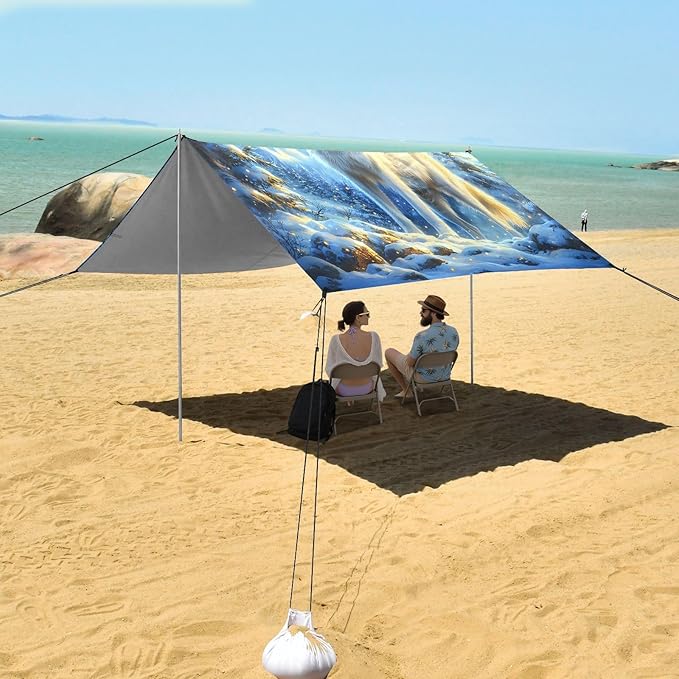 Camping Sun Shelters White Wolf in Snow Beach Canopy 126 * 110.2in