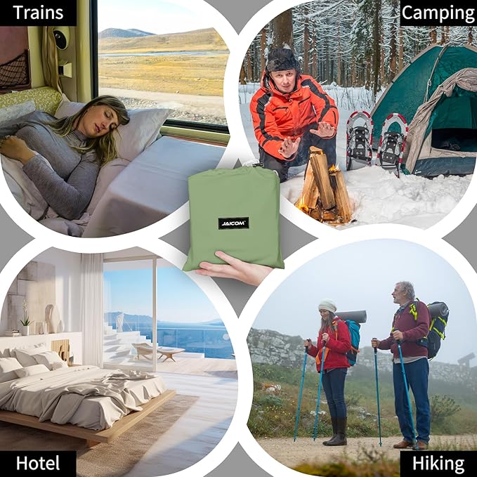 Sleeping Bag Liner - Travel Sheets for Hotel Portable &amp Comfortable &amp Quick-Drying Adult Sleep Sack for Camping Business Trips Traveling Hostel