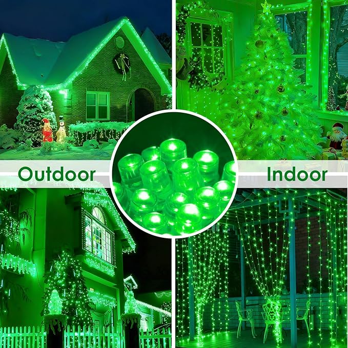 88FT 240LED Extra-Long Connectable String Lights Indoor Outdoor Clear Wire Green Christmas String Lights Plug in Twinkle Fairy Light with Timer for Wedding Patio Tree Yard Christmas Decorations