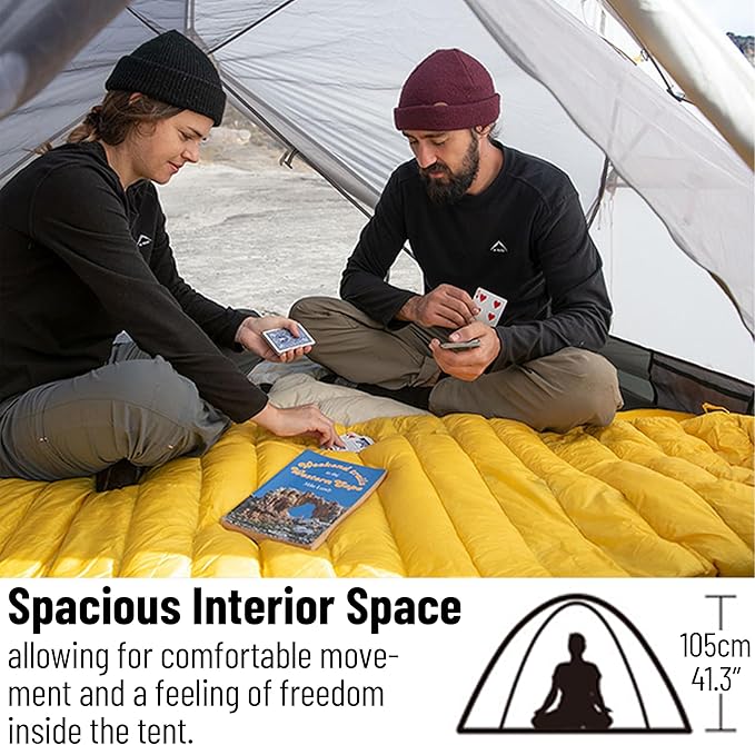 Naturehike Mongar UL Tent [2025 Upgrade] - 1-2 Person Ultralight 3 Season Camping Tent Waterproof One Person Two Person Backpacking Tent for Hiking Cycling Easy Setup