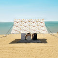 ALAZA Mushroom Flower Beach Tent Sun Shelter UPF50+ Protection Beach Shade Canopy w/ 4 Sandbags for Outdoor Camping Fishing Backyard Fun Picnic 10x9 ft