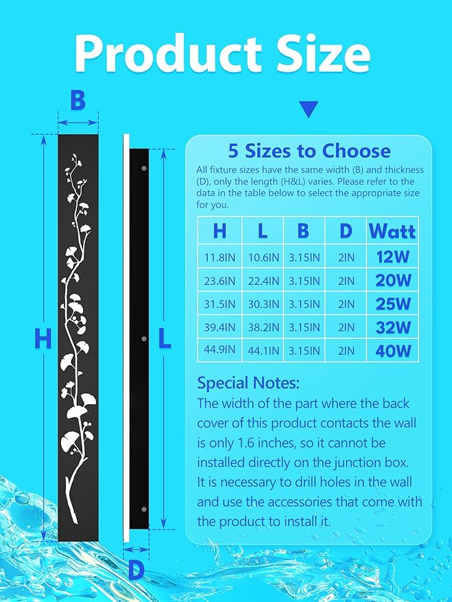 Modern Outdoor Wall Lights 31.5 inch LED Long Wall Sconce 3000K Exterior Light Fixture Porch Lights 32W Exterior Lighting Fixtures for Patio Balcony Terrace Garden