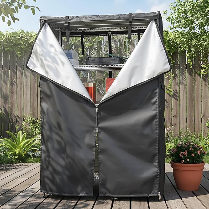 Storage Rack Cover Waterproof Oxford Cloth Clear Front 36X18X72 in Dustproof Shelving Unit Cover