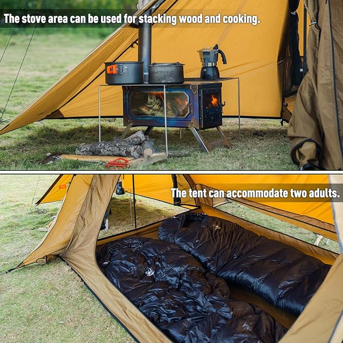 STOVEHUT 70 Hot Tent with Two Tarp Poles and Two Tent Poles | Latest Version 3.0