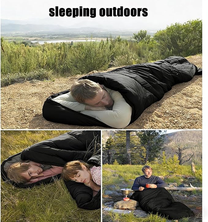 SNZ All-Season Lightweight Sleeping Bag - Mummy Camping Sleeping Bag for Adults &amp Kids Camping Essentials Warm &amp Cold Weather for Hiking Backpacking