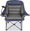 Camping Chairs for Adults-Oversized Extra Large Lawn ChairFolding Comfy Padded Chair w/Phone HolderSide PocketCup Holder for OutdoorWide&ampThickHeavy Duty 400LbsBlue