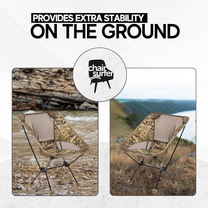 Stabilizing Rubber Ball Feet for Helinox Camping Chair - Durable Outdoor Chair Leg Cap Help Stability on Rugged and Uneven Surfaces (Coyote TAN 45mm)