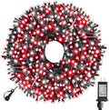 XTF2015 Christmas String Lights 105ft 300 LED Christmas Lights 8 Modes Memory Function &amp Timer- UL Certified - Outdoor Indoor Christma s Fairy Lights for Tree Garden Party Wedding(Red + White)