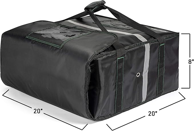 Homevative Insulated Pizza &amp Food Delivery Bag fits 4 Large Pizzas or Trays 20 x 20 x 8 Black