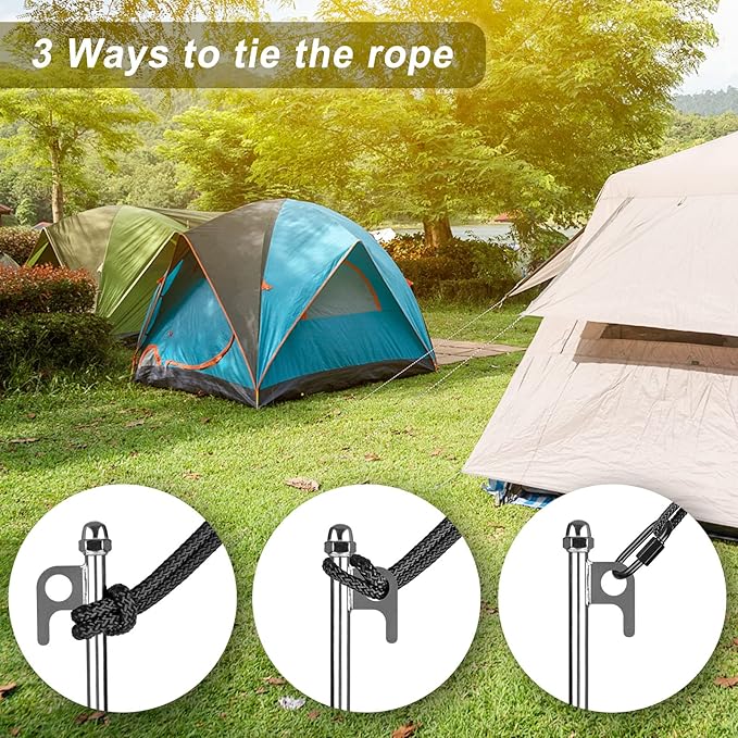 4 Pack Tent Stakes 12 Inch Heavy Duty Ground Anchors Fully Welded Spiral Earth Anchors for Camping Tents Trampolines Sheds Swing Sets Securing Animals