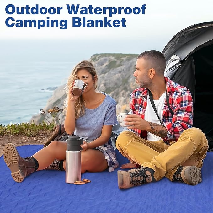 Outdoor Waterproof Camping Blanket Foldable Fleece Stadium Blanket for Outdoor Sports Event Camping Picnics