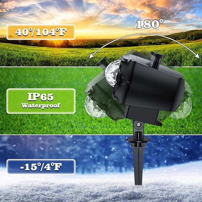 2025 Upgraded Brighter Halloween Christmas Outdoor Projector Lights with 14 HD (3D Ocean Wave+Patterns) Replaceable Slides Waterproof for Indoor Outdoor Xmas Theme Party Yard Garden Decoration
