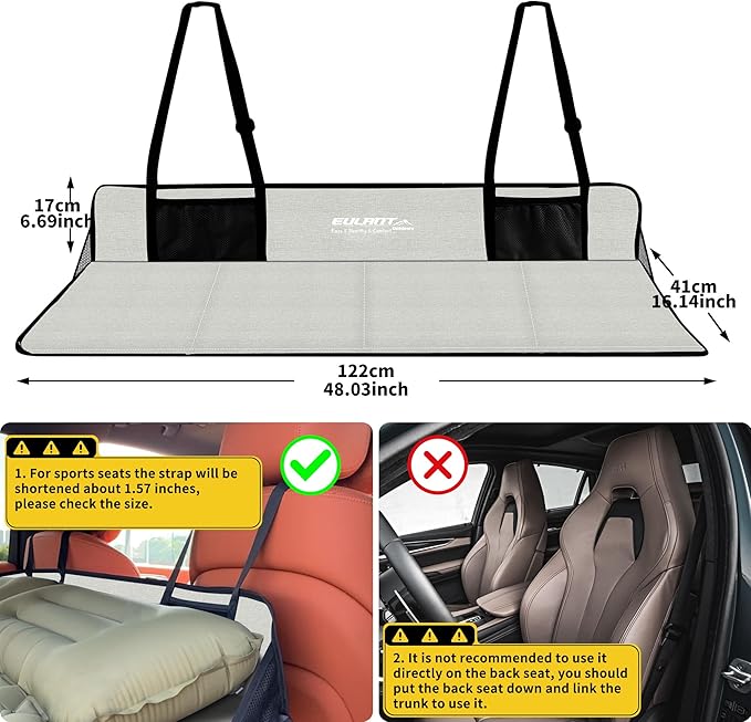 Portable Air Mattresses for SleepingCar Rear Seat Mattress Extension PlateFolding Car Bed MattressIncrease Travel Trunk Space &amp Car Bed Camping Space for Car/SUV/Model Y/3-Camping Essential ﻿