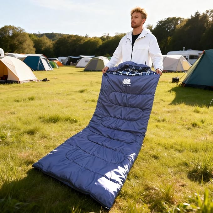 100% Cotton Flannel Sleeping Bag for Adults Big&ampTall Size Backpacking Lightweight Waterproof for Girls Boys Mens Teen for Camping Hiking Outdoor Travel with Compression Bags