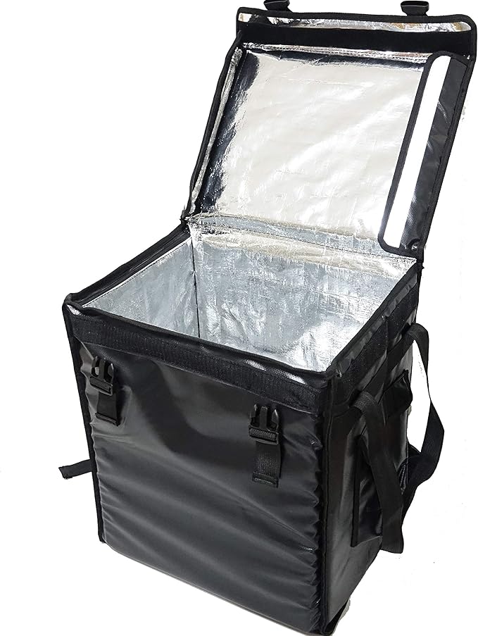 PK-66V: Insulated Food Delivery Backpack16 L x 12 W x 18 H Top LoadingTake Out Bag Thermal Delivery Bag Pizza Delivery Backpack Matte Waterproof Middle