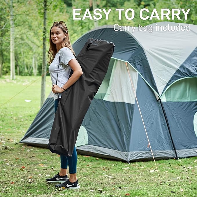 EVER ADVANCED Tall Camping Directors Chair with Cup Holder 31 Bar Height Folding Chair for Camping Sports with Carry Bag Mesh Pockets and Footrest Heavy Duty 300 lbs Black