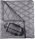 Camping Blanket - Packable Ultra Warm and Lightweight with Snap Button Backpacking Quilt Water-Resistant for Sleeping Outdoors Travel and Indoor Use - Large/Gray