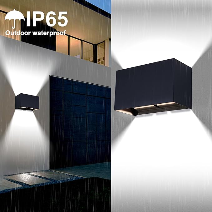 KICAAO 2 Pack Modern Wall SconceWhite Light 5000K 16W IP65 Waterproof LED Modern Lighting Suitable for Indoor Outdoor Replaceable G9 LED BulbAdjustable Light Angle