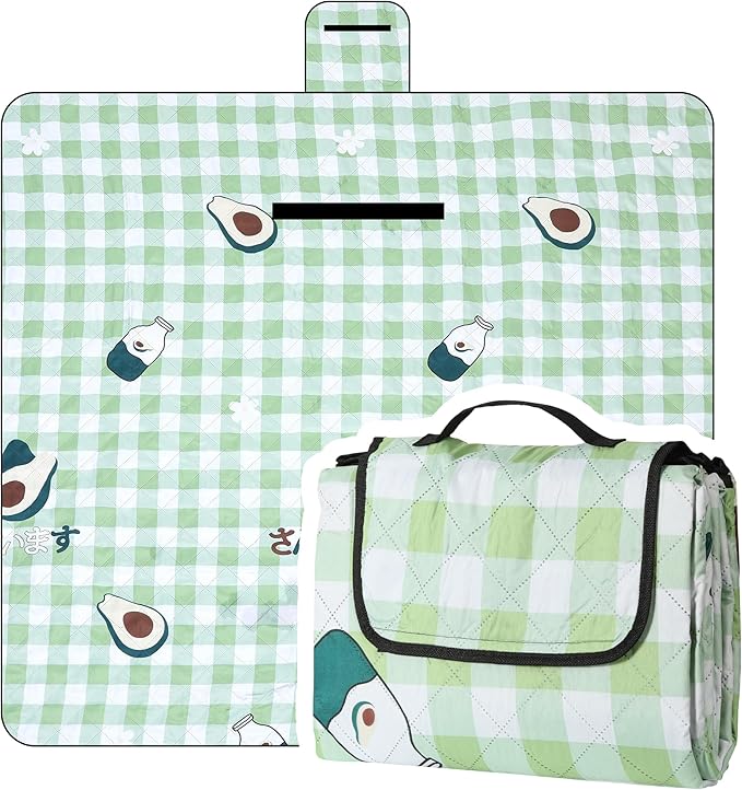 Dimatic Cute Picnic Blankets 78x78 Extra Large Beach Blankets Waterproof Sand Proof Foldable Portable for Outdoor Family Camping
