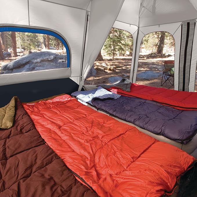 Coleman 4/6/8/10 Person Instant Camping Tent with 1-Minute Setup Large Family Tent with Pre-Attached Poles Air Vent &amp Carry Bag Sets Up in About 60 Seconds