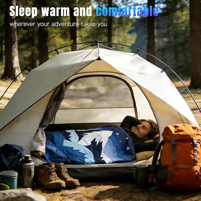 Tirrinia Waterproof Outdoor Blanket Warm Windproof Stadium Blankets with Sherpa Lining Foldable Camping Blanket Emergency Blanket with Mountain Landscape Design for Car Beach Picnic Hiking