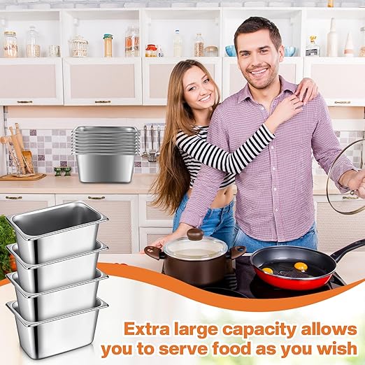 Rtteri 22 Pcs 1/9 Size 4 Inch Deep Stainless Steel Hotel Pans Set: 16 Metal Buffet Steam Table Pans with 2 Tongs &amp 4 Spoons – Stackable &amp Anti Jam Commercial Restaurant Catering Kitchen Food