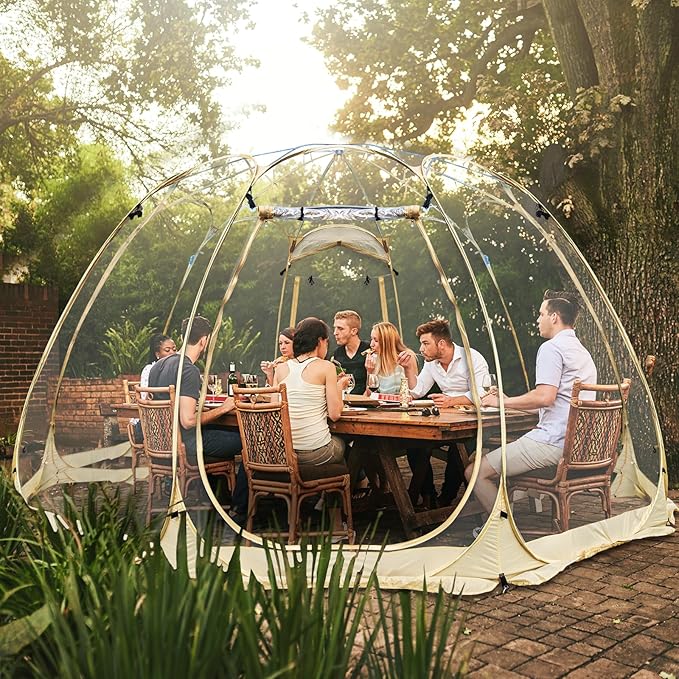 15x15FT Pop Up Bubble TentClear Dome Tent for 10-15 PeopleCamping Shelter for Sports WatchingParties Stargazing
