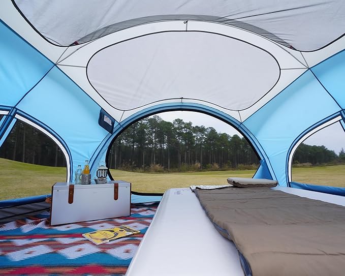 Vidalido 3-4 Person Camping Tent with 2 Large Mesh Door 4 Mesh Window Family Tents Double Layer Waterproof Portable Easy Setup Camp Tent Canvas Dome Tents for Camping Outdoor Hiking and Backpacking