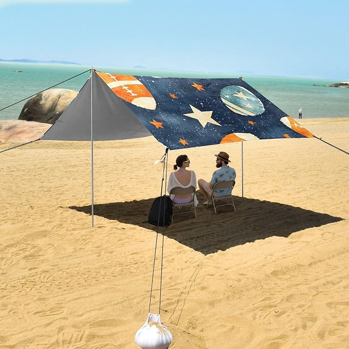 Rugby Pattern (51) Camping Sun Shelter Beach Tent Portable Beach Sun Shade Outdoor Canopy for Camping Trips Fishing Picnic