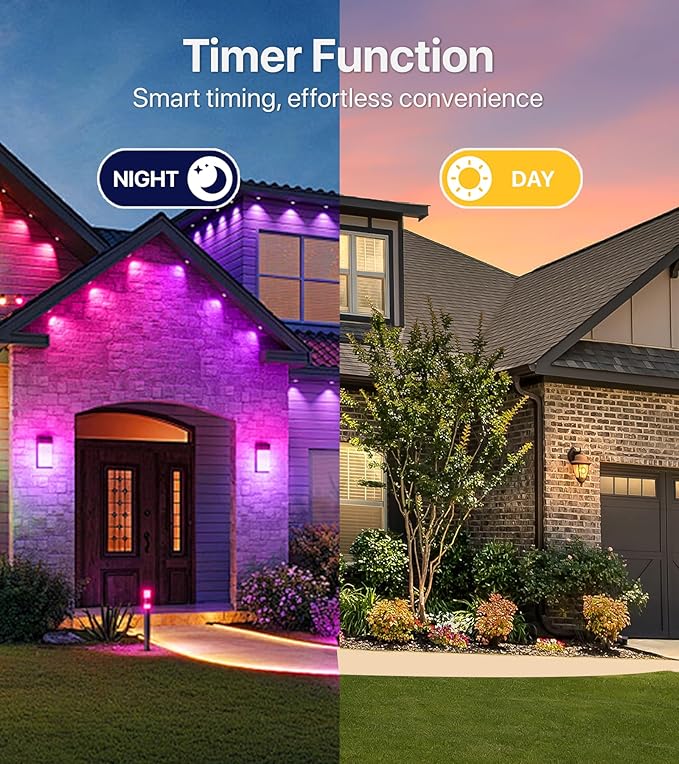 150FT RGB+IC LED Permanent Outdoor Lights: Eave Lights with Smart APP &amp Remote Control 72 Scene Modes Waterproof IP65 for Holiday Christmas Decorations