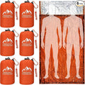 Oudain 6 Pcs XL Emergency Sleeping Bag 94.5 x 49.2 Waterproof Survival Sleeping Bag with Whistle Carabiner Portable Thermal Bivy Sack Emergency Blankets for Camping Hiking Outdoor