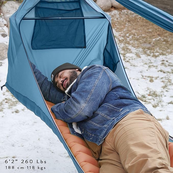 Haven Tents Lay Flat Hammock Tent - Waterproof Camping Hammock with Mosquito Net Insulated Pad and Rainfly - Haven Tent Haven XL Haven Safari