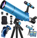 Telescope for Adults &amp Kids 80mm Aperture 500mm (20X-150X) Professional Refractor Telescope for Astronomy Beginners Portable Travel Telescopes with Tripod Phone Adapter Stickers Backpack