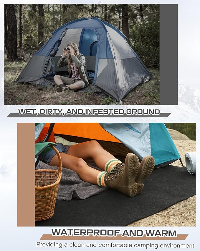 Tranqun 3 Pcs Sleeping Bags and Tent Carpet Set Winter Camping Gear Waterproof Lightweight 0 Degree Sleeping Bags for Adults Cold Weather Camping Hiking Travel Emergency with Compression Sack