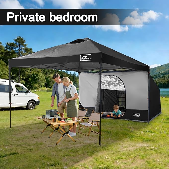 KAMPKEEPER Canopy Side Tent Camping Canopy Tent for 10x10 Pop Up Canopies Cube Tents Gazebo Room Compatible with 10' Wide Canopies(Canopy Not Included)