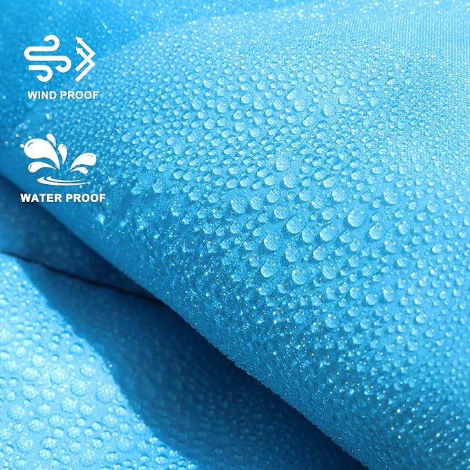 zzlamb Hooded Stadium BlanketWaterproof Outdoor Camping Blanket Polar FleeceWarm Windproof Portable for StadiumSportsPicnicBeachCarPets56x75in Cyan Ridge Fade
