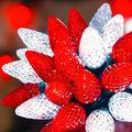 HAYATA Christmas Red White 50 LED Strawberry String Light - Fairy Xmas Decor Lighting for Outdoor Indoor Patio Party Home Wreath Garland Christmas Tree Decoration. (C9-Red White)