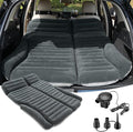 KMZ SUV Air Mattress Double Sided Thickened Flocking Car Bed – Portable Inflatable Mattress Pad for Camping &amp Travel with 2 Pillows &amp Electric Pump (Green+Light Gray)