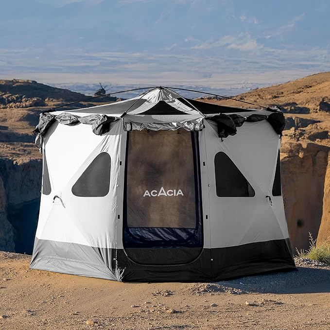 Space Acacia Lite Camping Tent | 2/3/4/8 Person Pop Up Tents for Camping | Lightweight &amp Durable Beach Tent | Level 7 Wind Resistance UPF 50+ | Quick Setup for Camping &amp Backyard