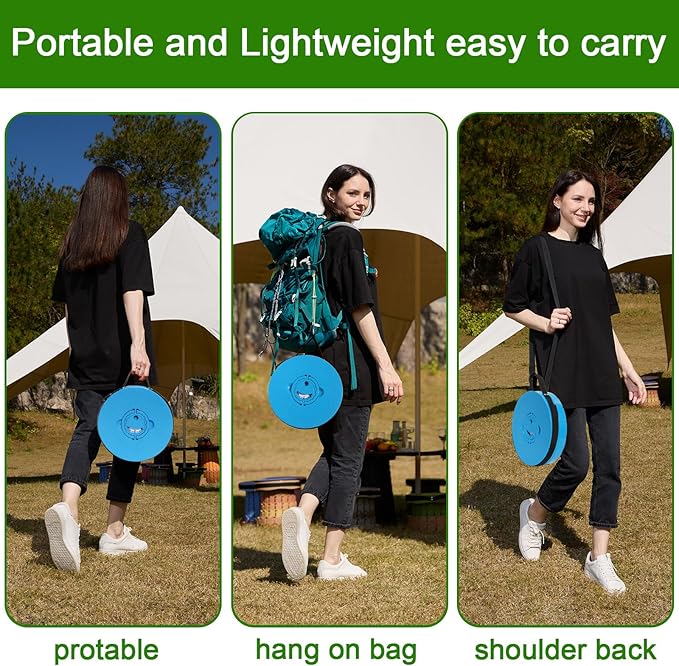 2026 Upgraded XXL Collapsible Stool with Thick Cushion19.7H-11.8D Telescoping Folding Stool for Adults More Sturdy Camping Stools with Load Capacity 1000lbs for OutdoorGardenFishingHiking