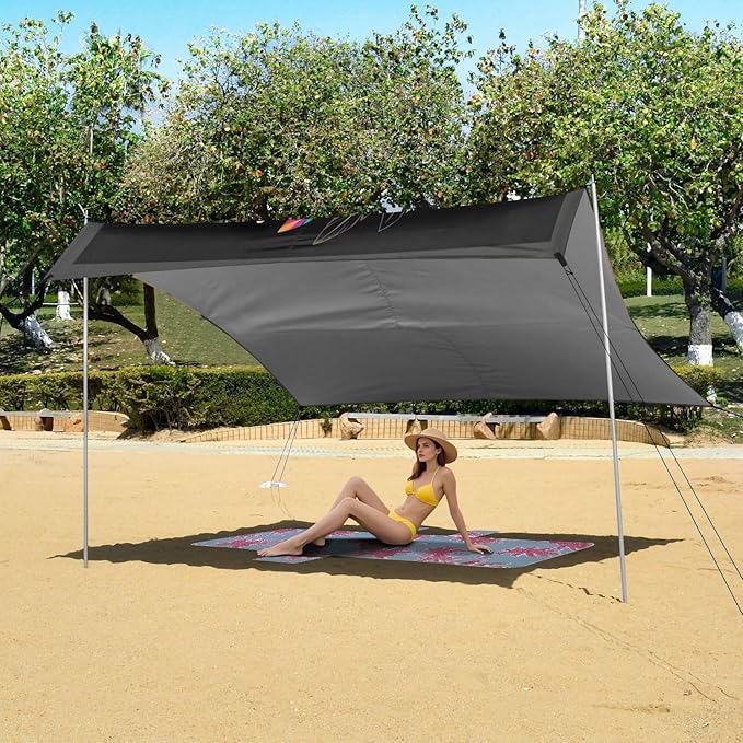 Retro Exquisite Bat Beach Tent Camping Sun Shelters Portable Outdoor Canopy Sun Shade for Camping Trips Fishing Backyard Fun or Picnics Easy Setup with Carrying Bag