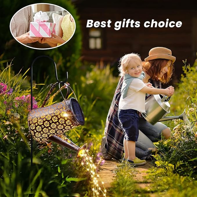 2 Pack Solar Watering Can with LightsSolar Outdoor Garden Decor Waterproof Hanging Lantern Landscape Lights Outside Decorations for Yard Lawn Patio Gardening Gifts.