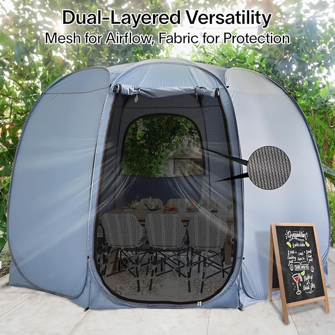 Alvantor Pop Up Screen Tent House Room Instant Outdoor Camping Canopy Sun Shelter Gazebo for Patio Backyard &amp Deck Privacy Tent(2-10 People 8'x8' 10'x10' 12'x12')