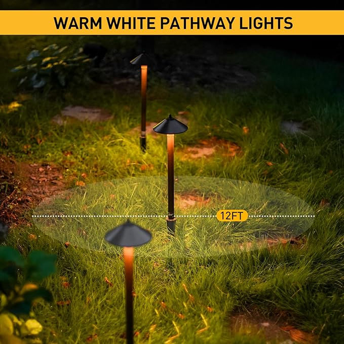 Malibu Low Voltage Pathway Lights 10W Pro Style Halogen Landscape Lighting 6Pack 2700K Warm White Path Light 12V AC Bronze Outdoor Walkway Lights for Yard Garden 8308-9103